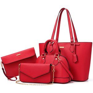 Bagsure Handbags Sets, Purse Sets for Women, Tote Bag 4 pcs, Handbag Set…